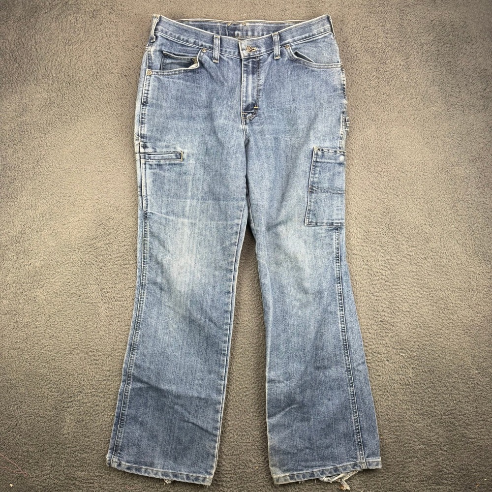 Dickies Womens FD111SNB Relaxed Fit Carpenter Jeans Blue Denim Size 10 RG